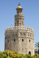 Obraz premium Gold Tower, Torre del Oro, Seville, Andalusia, Spain, Europe