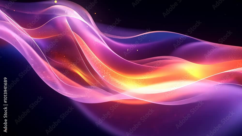 Poster abstract multicolored wave pattern with glowing