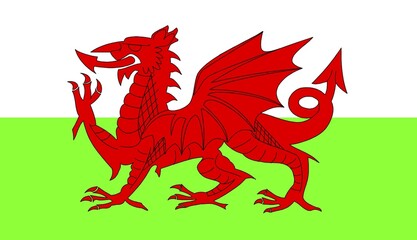 Flag of Wales, United Kingdom, Europe