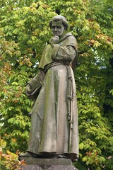 Monument to Berthold Schwarz, alchemist in the 14th century, inventor of gunpowder, Freiburg,...