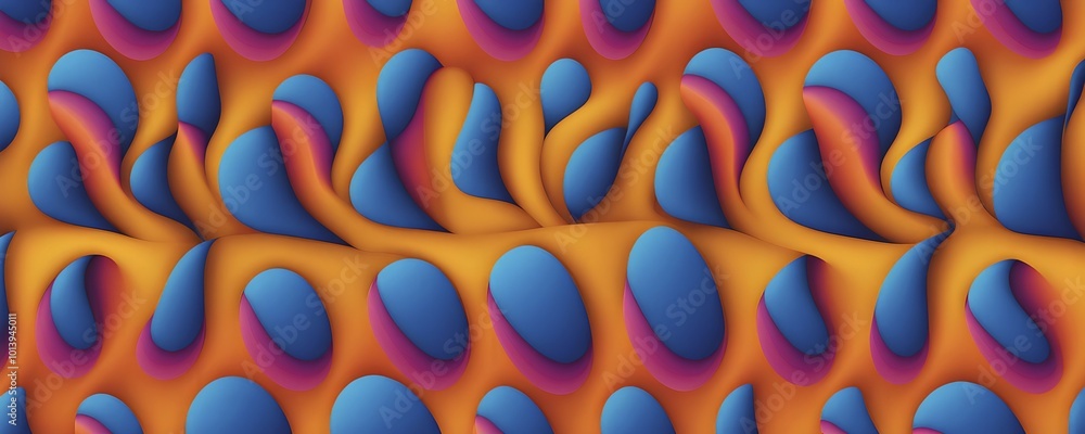 Aufkleber seamless abstract pattern of vector fluid curved lines creating a dynamic ripple effect in vibrant c