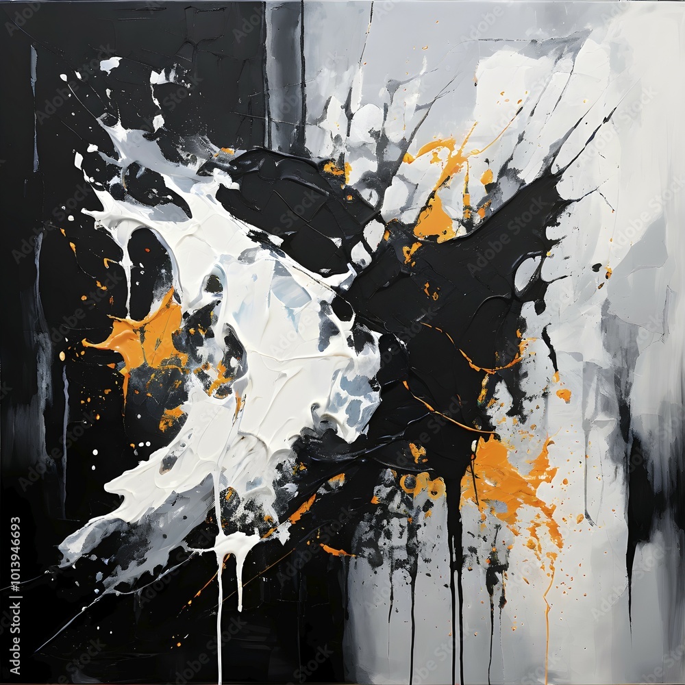 Poster ai generated abstract art showcasing a dynamic splash of orange colors in square format