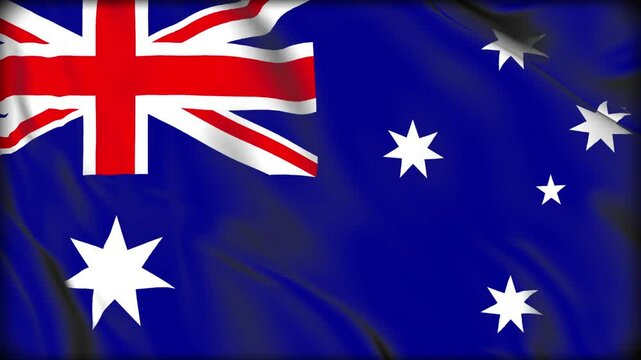 4K HD animation of Australia waving flag
