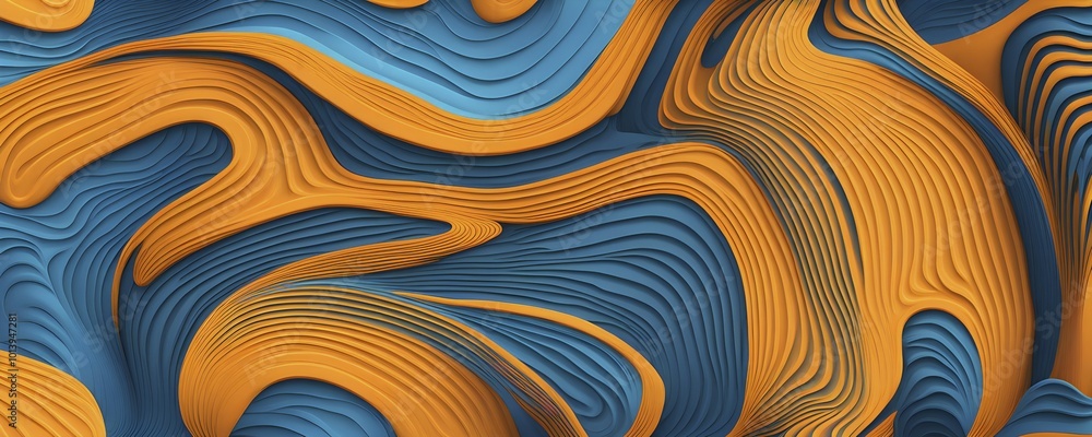 Aufkleber seamless abstract pattern of vector fluid curved lines creating a dynamic ripple effect in vibrant c