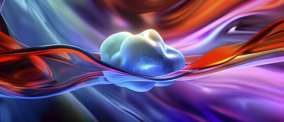 Three dimensional render of cholesterol in blood stream, AI generated