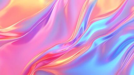 Naklejka premium Colorful satin fabric folds, vibrant, smooth texture on an elegant surface.