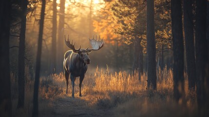 Moose in the Golden Forest