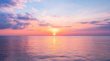 Obraz premium Serene Sunset Over Calm Ocean Waters