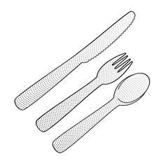 disposable cutlery - spoon, fork and knife