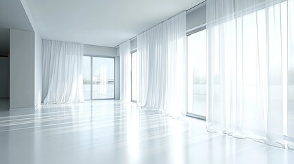 Obraz premium Bright and Airy Modern Interior Space