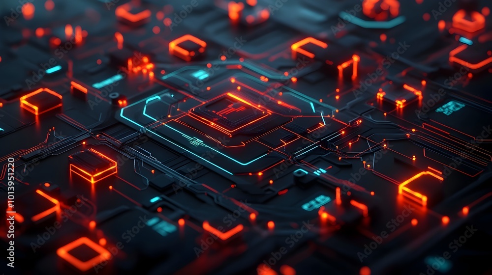 Poster imaginative and cinematic abstract visualization of a futuristic smart mobility grid with a cityscap
