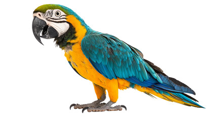 Fototapeta premium Vibrant macaw parrot on transparent background