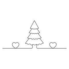 Christmas bell continuous one line drawing and outline editable stroke