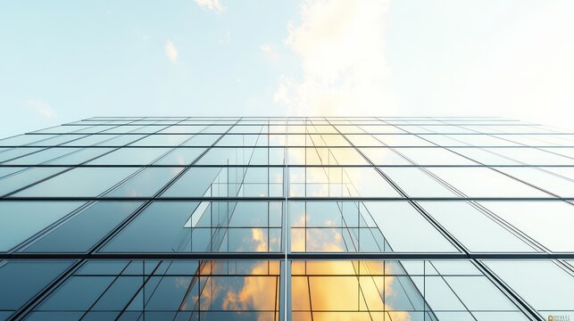 A detailed look at a modern buildinga??s glass facade, with panels that change opacity based on sunlight exposure