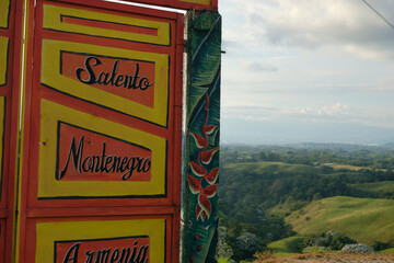 Landscape view from Salento town centre, colombia