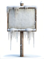 Customizable Blank Wood Signs with Snow for Winter Themed Graphic Design and Poster Projects