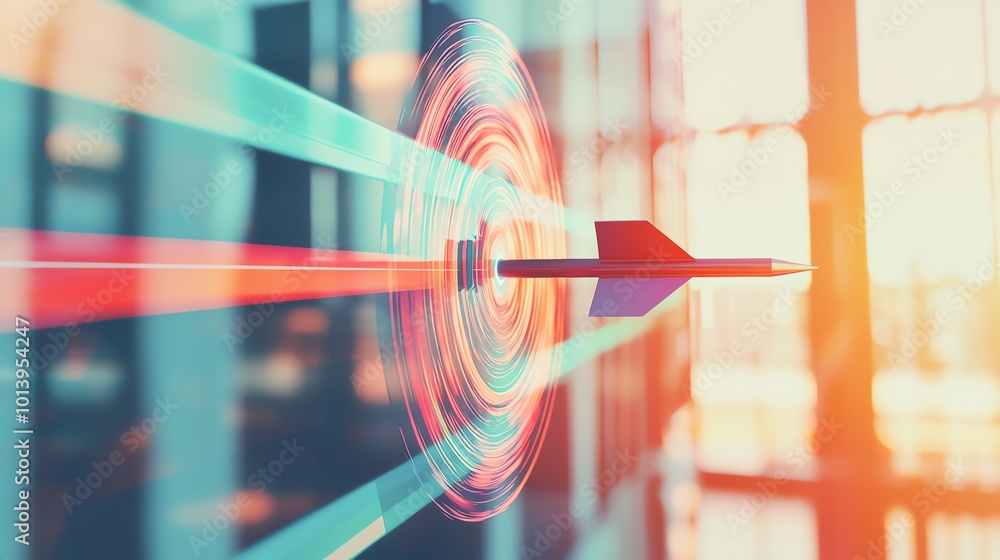 Aufkleber a dynamic image of an arrow in motion, symbolizing precision, speed, and targets in a modern abstrac