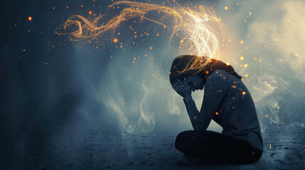Naklejka premium A discussion on how prolonged stress can lead to sadness and the importance of taking breaks to avoid burnout.