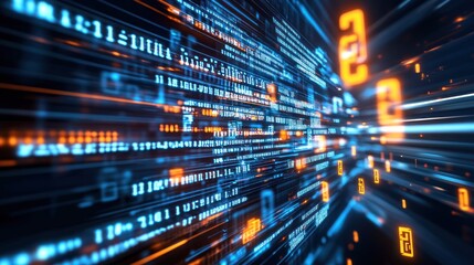 Naklejka premium Digital Stream of Data