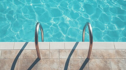 Fototapeta premium Swimming Pool with Chrome Handrails