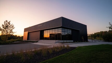 Obraz premium Modern Building at Sunset