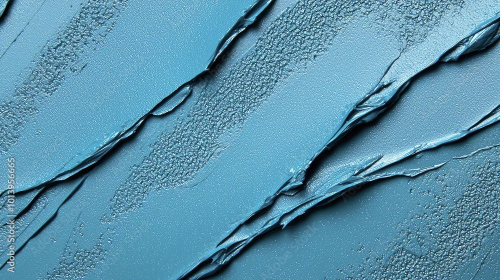 Aufkleber abstract close-up of a textured blue surface, showcasing layers and patterns created by paint or pla