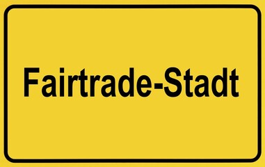 City limit sign, entering Fairtrade-Stadt, German for a town with fairtrade