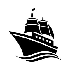 Ship silhouette vector illustration