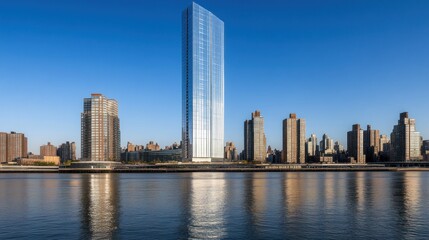 Obraz premium Skyscrapers Reflecting on the River