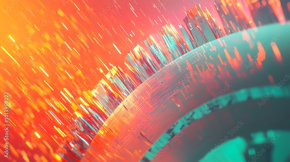 Aufkleber vibrant abstract composition featuring colorful lights and dynamic patterns, perfect for modern desi