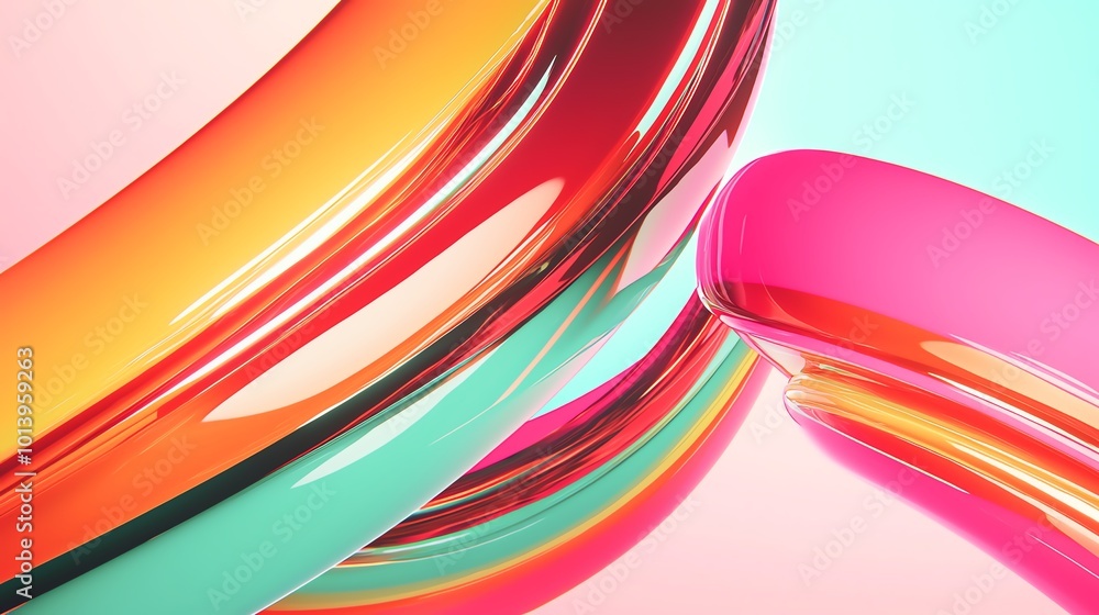 Aufkleber vibrant abstract design featuring colorful curves and smooth lines in a dynamic arrangement, perfect