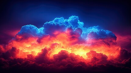 Fototapeta premium Dramatic Sky with Red and Blue Clouds