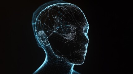 x-ray of human brain with neon lights