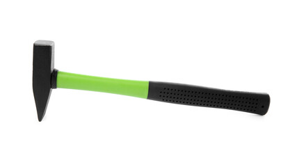 One hammer with rubber handle isolated on white