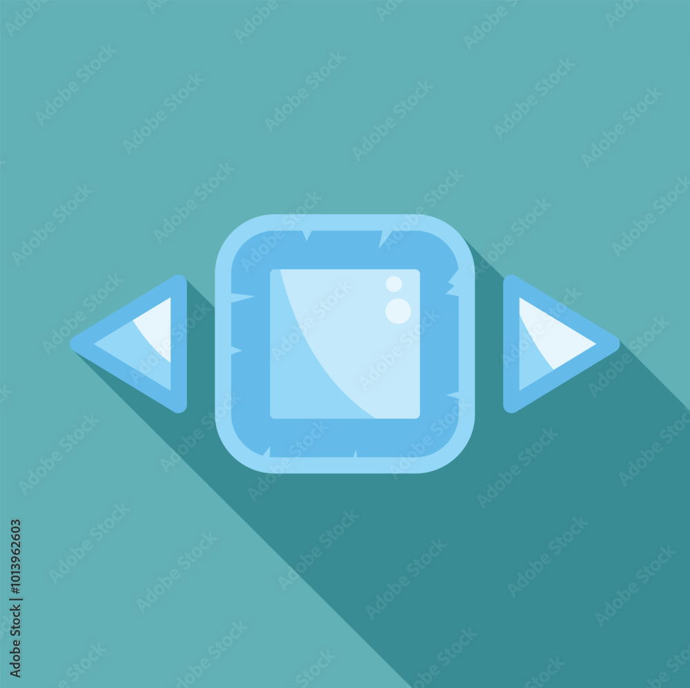 Aufkleber simple square button with arrows is showing left and right directions, great for casual mobile games