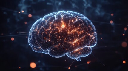 Fototapeta premium x-ray of human brain with neon lights