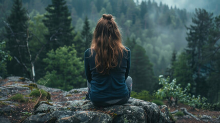 Naklejka premium A guide to overcoming sadness, focusing on healthy coping mechanisms like mindfulness, exercise, and support networks.