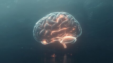 Fototapeta premium x-ray of human brain with neon lights