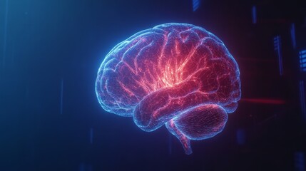 Obraz premium x-ray of human brain with neon lights