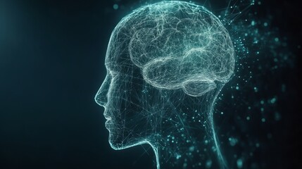 x-ray of human brain with neon lights