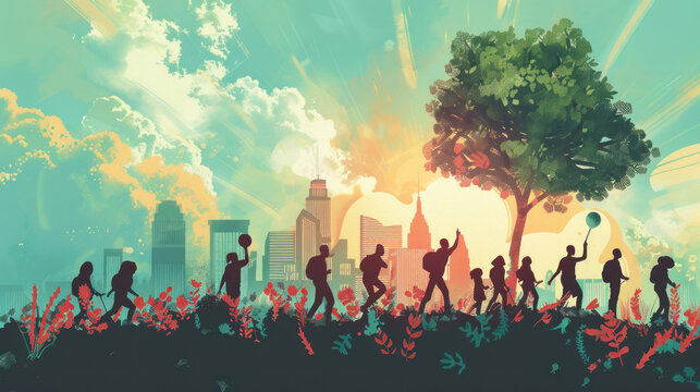 A visual of activists finding emotional balance through hope, progress, and meaningful environmental action.