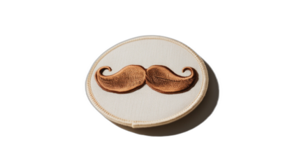 Single Moustache Embroidered Patch Badge 