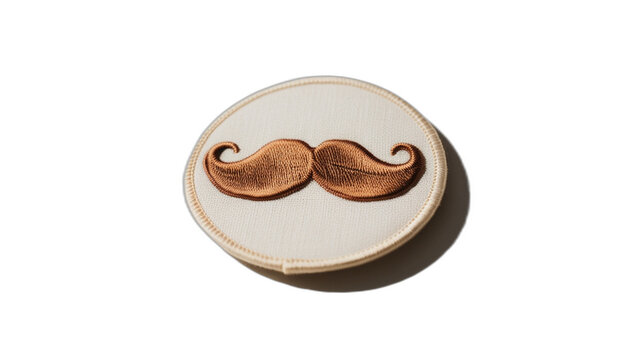 Single Moustache Embroidered Patch Badge 