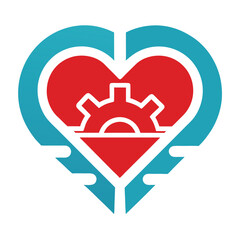 Obraz premium love engineering logo icon
