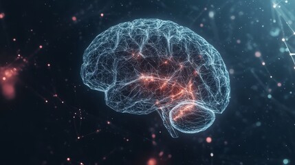 Obraz premium x-ray of human brain with neon lights