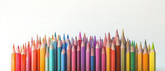 A vibrant collection of colored pencils arranged in a stunning gradient, perfect for creative projects and artistic expression.