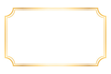Gold frame isolated on transparent background. design element . 
