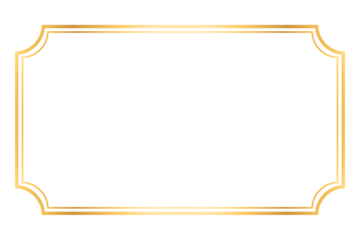 Gold frame isolated on transparent background. design element . 