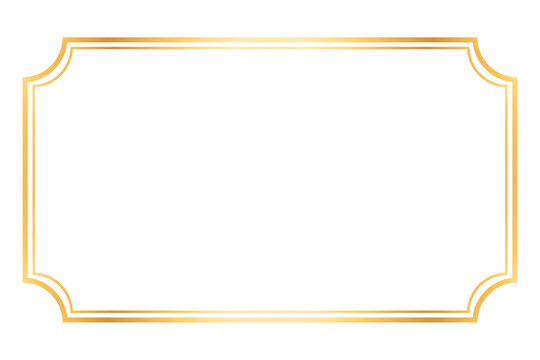 Gold frame isolated on transparent background. design element . 