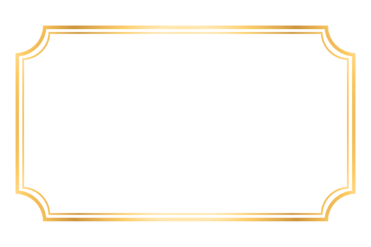 Gold frame isolated on transparent background. design element . 